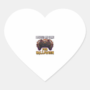 Paused Game Halloween Controller Bats Ghosts_1 Heart Sticker