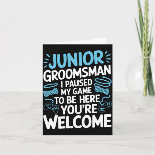 Paused game wedding party bow tie cute junior card