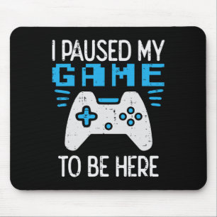Paused My Game Gamer Controller Gaming Boys Kids M Mouse Pad