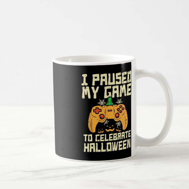 Paused My Game Halloween Gamer Gaming Costume Boys Coffee Mug (Right)