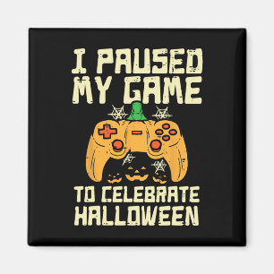 Paused My Game Halloween Gamer Gaming Costume Boys Magnet