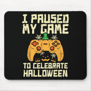 Paused My Game Halloween Gamer Gaming Costume Boys Mouse Pad