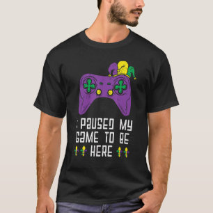 Paused My Game Mardi Gras Video Gaming Gamer Boys T-Shirt