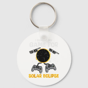 Paused My Game Solar Eclipse 2024 Gaming Gamer Men Key Ring