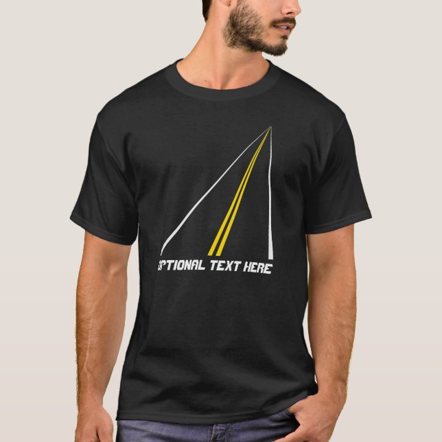 Paved Street Converging Road Lines (Customisable) T-Shirt (Front)