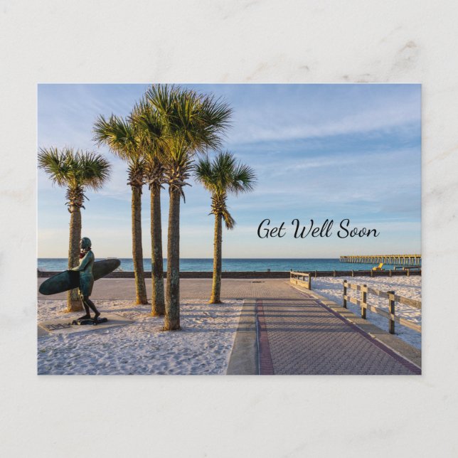 Paved Walkway To Pensacola Beach Get Well Postcard (Front)