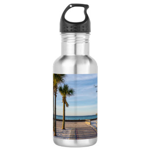 Paved Walkway To Pensacola Beach Water Bottle