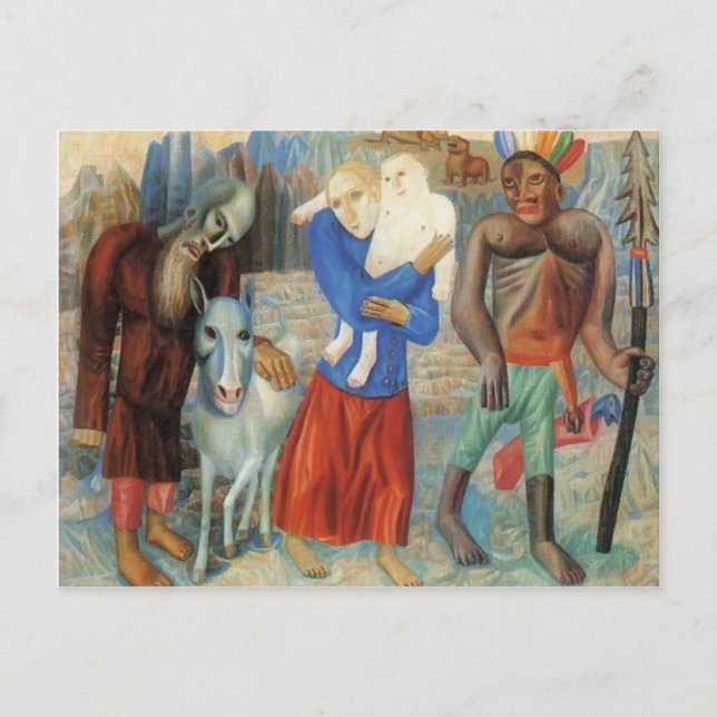 Pavel Filonov- Flight to Egypt Postcard (Front)
