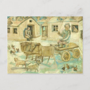 Pavel Filonov-Oxen. Scene from the Life of Savages Postcard