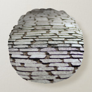 Pavement cobblestones walkway round cushion