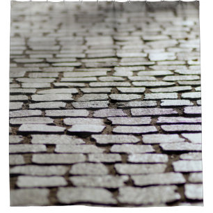 Pavement cobblestones walkway shower curtain