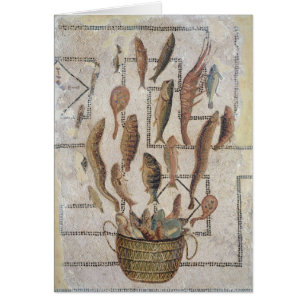 Pavement depicting fish escaping from a basket