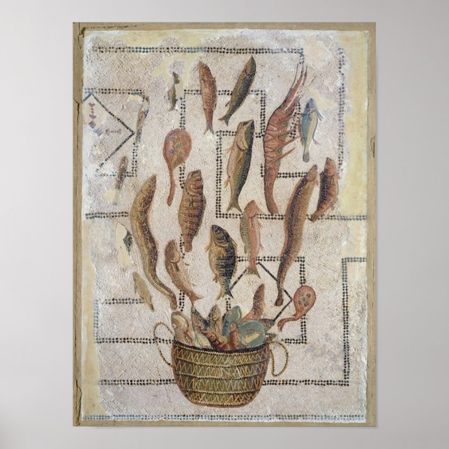 Pavement depicting fish escaping from a basket poster (Front)