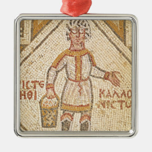 Pavement detail of a builder metal tree decoration