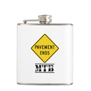 Pavement Ends Mountain Biking Hip Flask