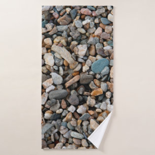 Pavement pebble textureabstract, home decor, backg bath towel