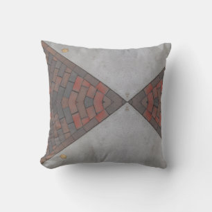 Pavement red brick grey gift throw pillow