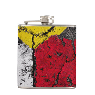 Pavement Road Paint Art - Cool - Fun Hip Flask