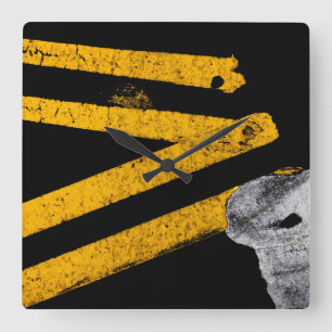 Pavement Road Traffic Marking Lines - Cool - Fun Square Wall Clock