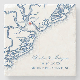 Pavilion at Patriots Point Wedding Favour Stone Coaster