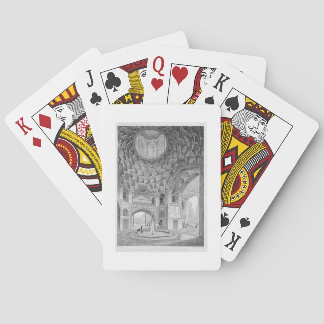 Pavilion of the Eight Paradises, in Isfahan, from Playing Cards (Back)