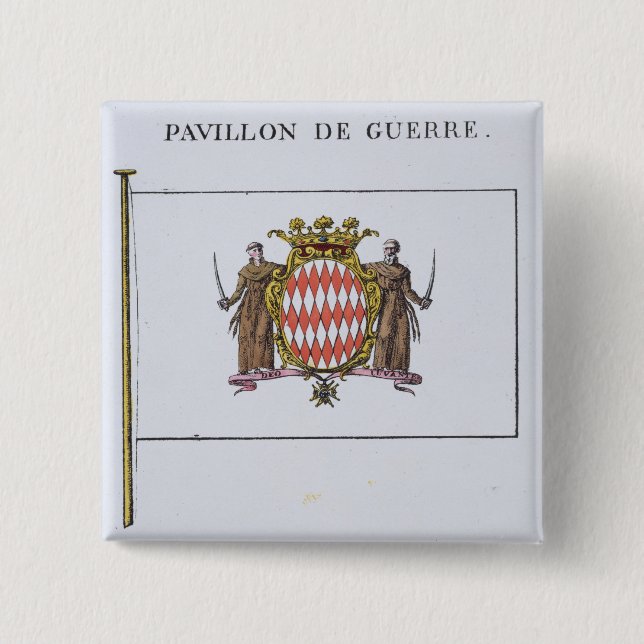 Pavillon de Guerre, detail from Flags from Monaco 15 Cm Square Badge (Front)