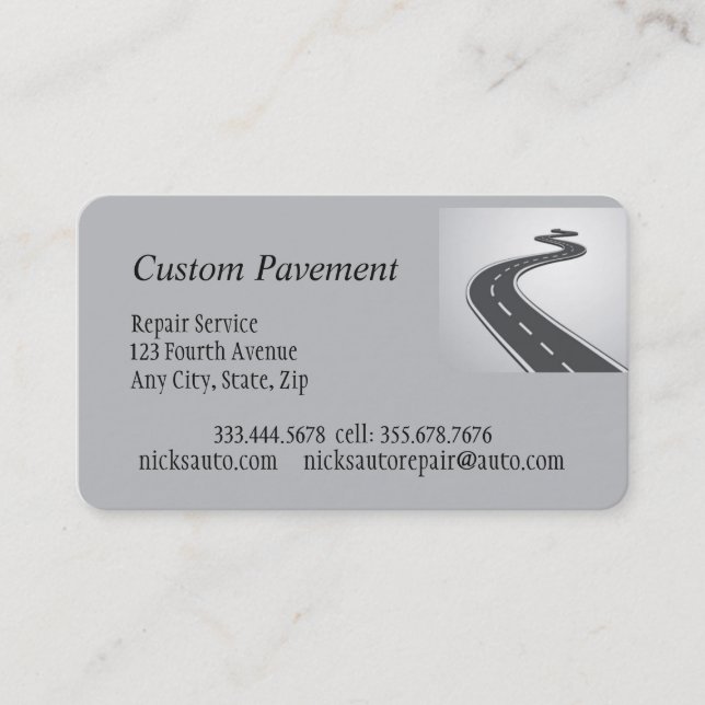 Paving, Asphalt, Roads Business Cards (Front)