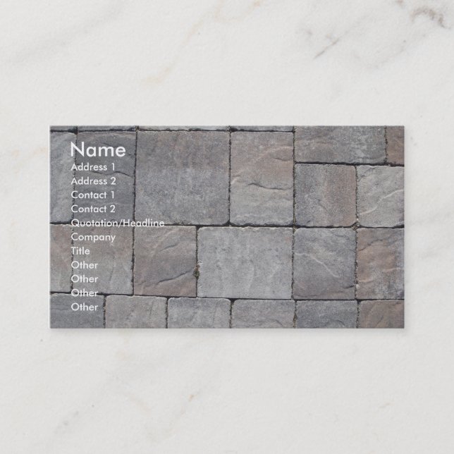 Paving blocks business card (Front)
