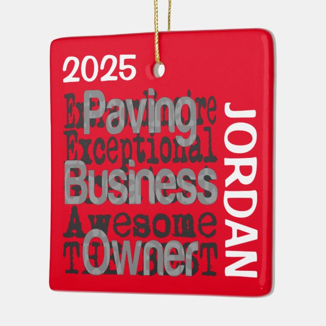 Paving Business Owner Extraordinaire CUSTOM Ceramic Ornament (Left)