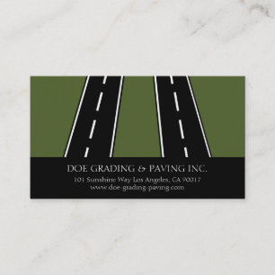Paving Grading General Contractor Asphalt Roads Business Card