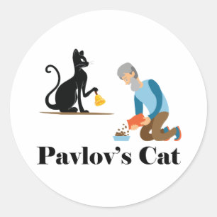 Pavlov's Cat Funny Psychology Classic Round Sticker