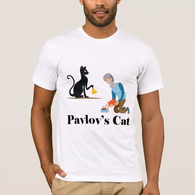 Pavlov's Cat Funny Psychology T-Shirt (Front)