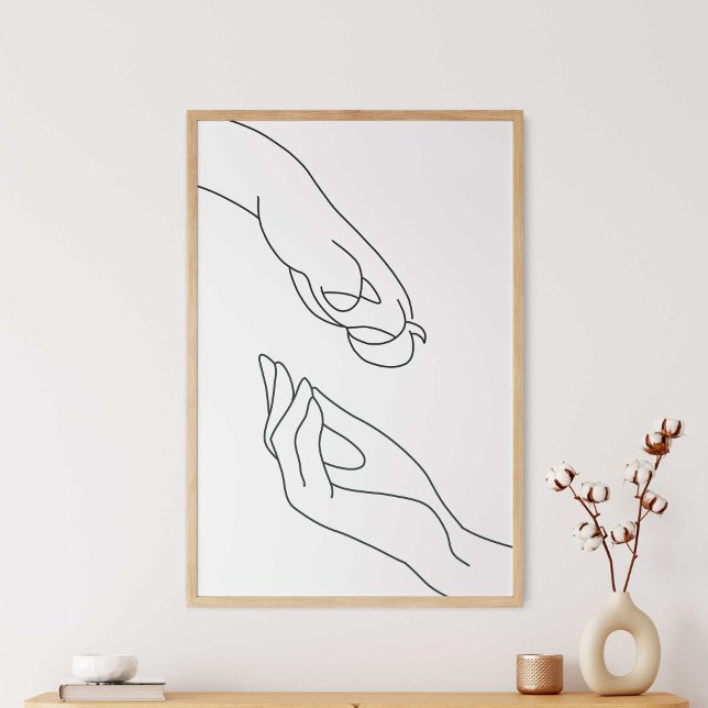 Paw and Hand Line Art Poster (Creator Uploaded)