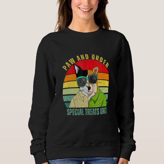 Paw And Order Special Feline Unit Pets Raining Dog Sweatshirt (Front)