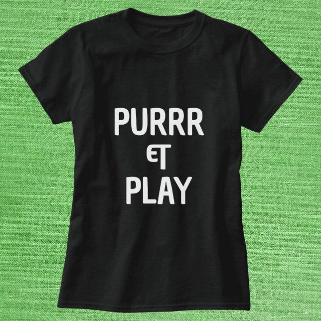 Paw And Play Funny Cute Simple Modern Personalised T-Shirt (Creator Uploaded)