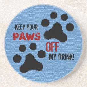 Paw Animal Paws off (Blue) Coaster
