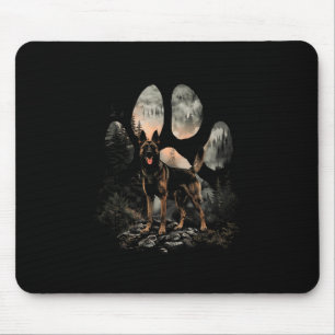 Paw Belgian Malinois Dog Mum Dad Mountains Sunset Mouse Pad