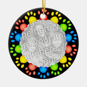 Paw Border Ceramic Ornament