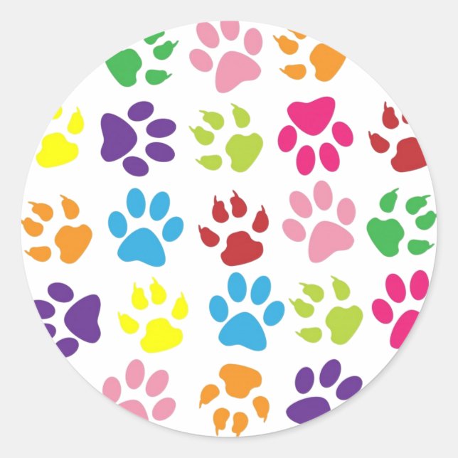 paw classic round sticker (Front)