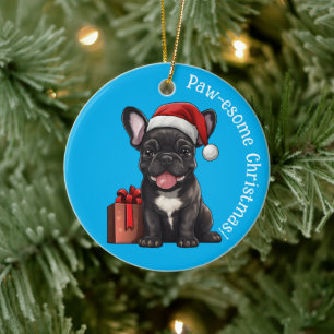 😍Paw-esome Sweet Frenchie puppy Ceramic Ornament