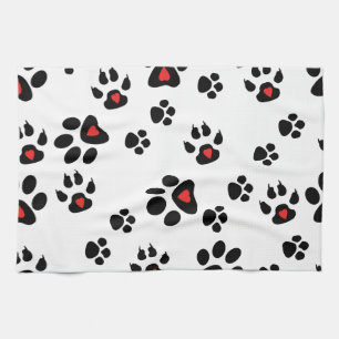 Paw Foot Prints Tea Towel