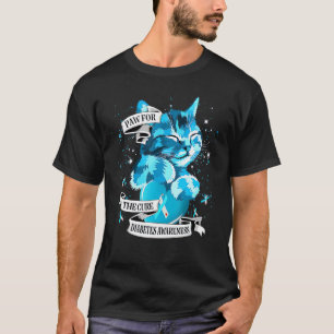 Paw For The Cure Cute Cat Diabetes Awareness T-Shirt
