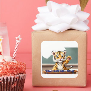 "Paw-Lease Call On Me" Tiger Cub Sticker