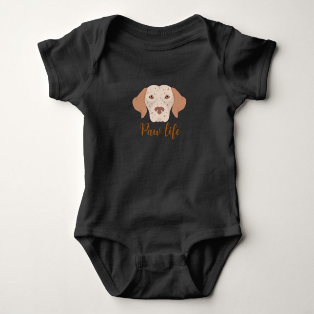 Paw life & dog black baby bodysuit  (Front)