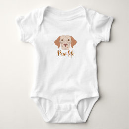 Paw life & dog white baby bodysuit. baby bodysuit