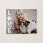 Paw Love Editable Colour Pet Custom Photo Puzzle<br><div class="desc">Photo gifts make the best gifts! Easily personalised with your text and/or photo(s) for a custom look. Designed by Berry Berry Sweet. View more designs at www.berryberrysweet.com</div>