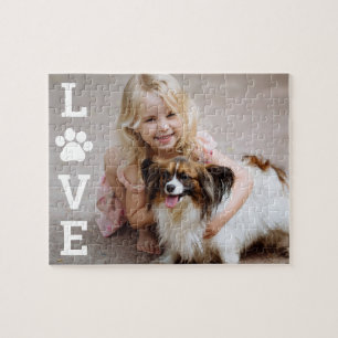 Paw Love Editable Colour Pet Custom Photo Puzzle