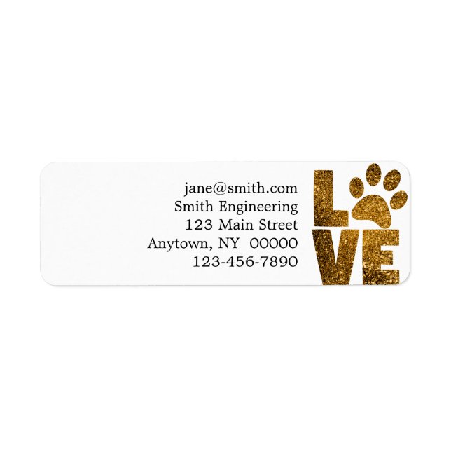 Paw Love Return Address Label (Front)