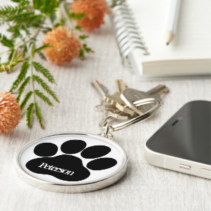 Paw monogram key ring