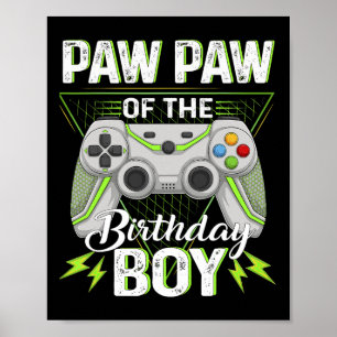 Paw Of The B-day Boy Gamer Boy Awesome Video Game  Poster